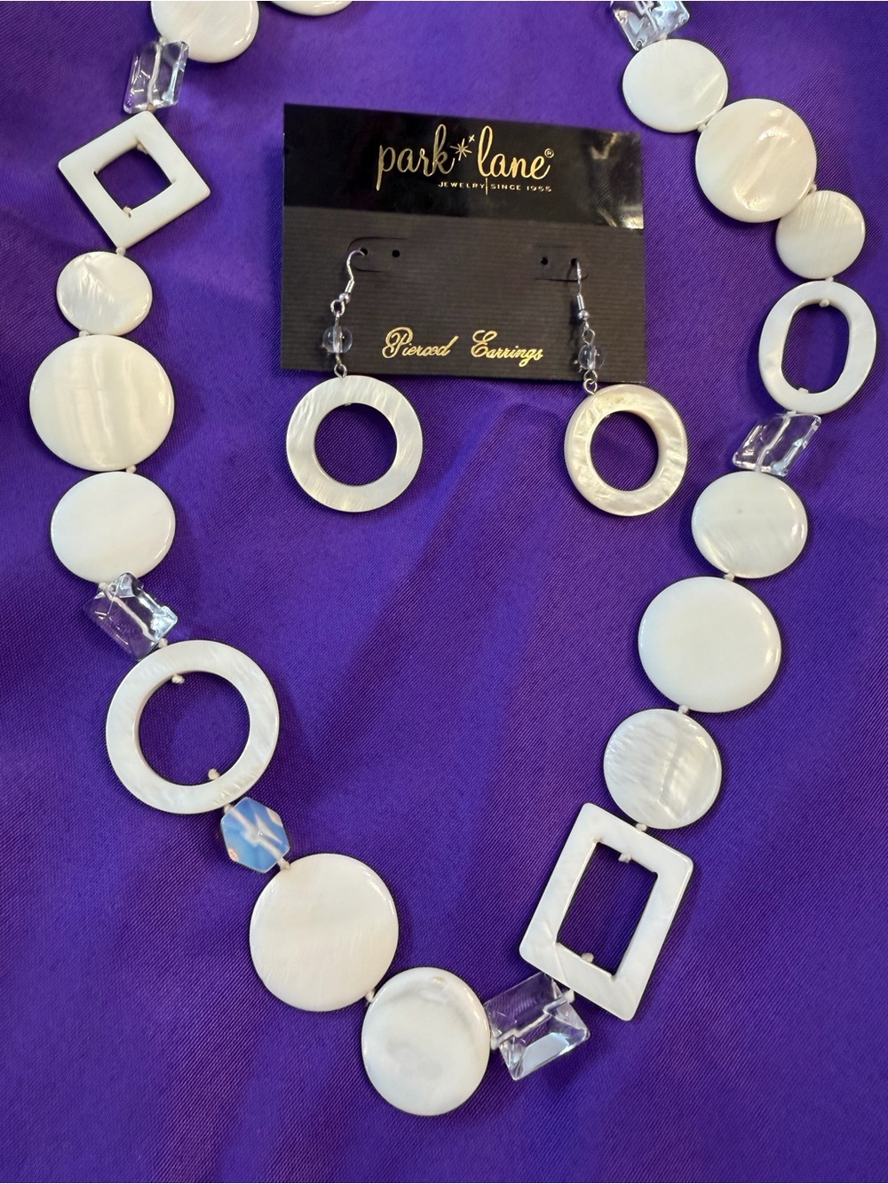 Park Lane VANILLA SKY Mother of Pearl Necklace Earrings Set NWT